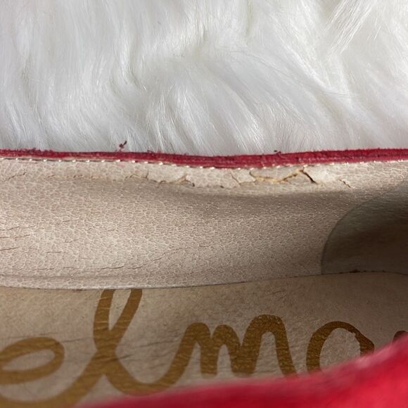 Sam Edelman Alaine Red Suede Scallopped Flats Sz 7.5 - Picture 9 of 10
